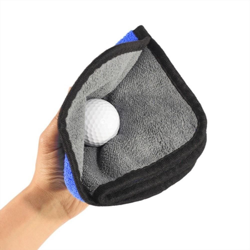 Microfiber Golf Ball Cleaning Towel Double-Layer Square Golf Club Cleaner with Carabiner Hook Water Absorption Golf Wipe Cloth
