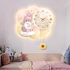 Child Room LED Wall Clock Room Decoration Girl Bedroom Silent Digital Wall Clock Princess Room Clock Remote Control Mural Lamp