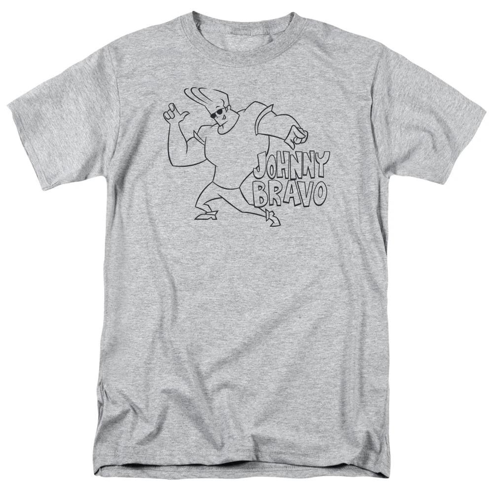 Johnny Bravo - Jb Line Art - Unisex Short Sleeve Children s T-shirt - Gray 120