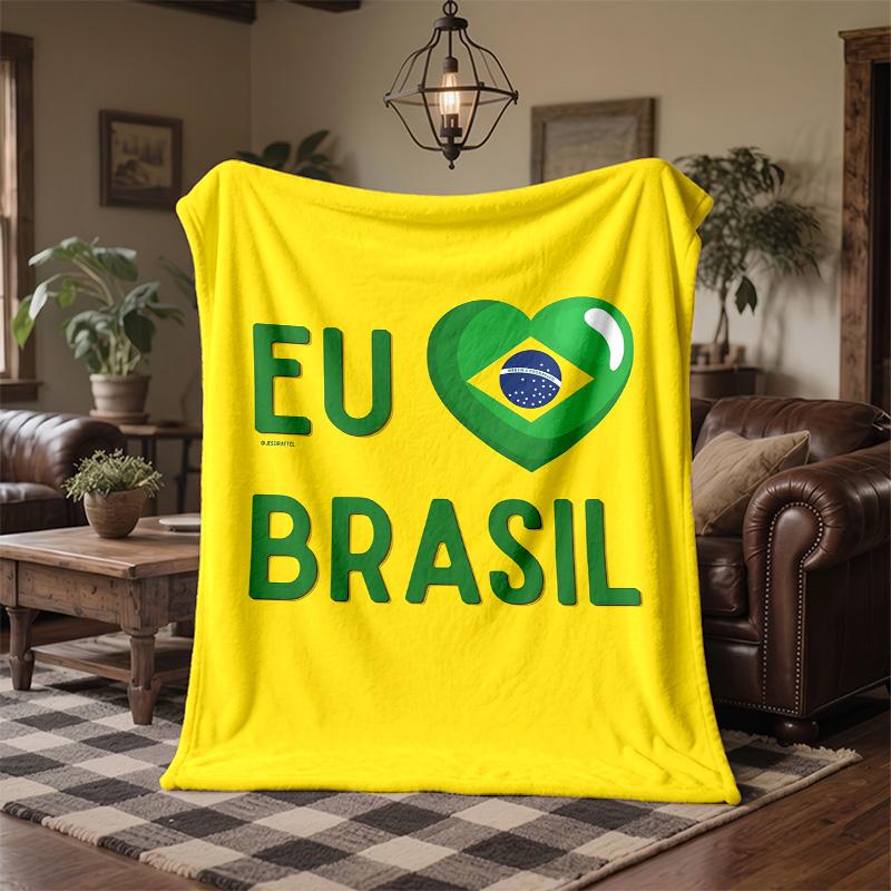 Brazil national football team Print Flannel Blanket Soft Warm Sofa Bed Throw Blanket For Home Office Bedroom