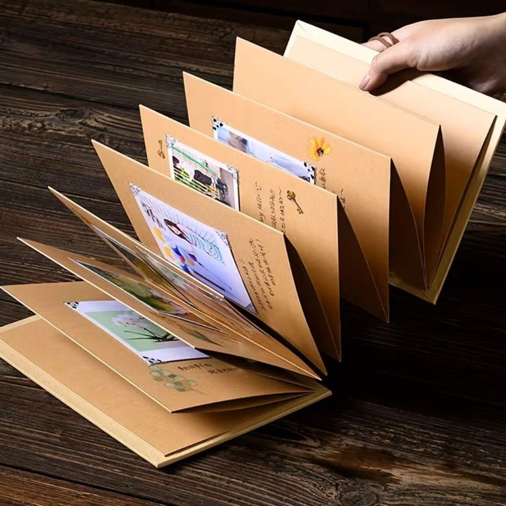 Expandable Accordion Photo Album Retro Diy Photo Album Creative Scrapbook Album  Couple Gift