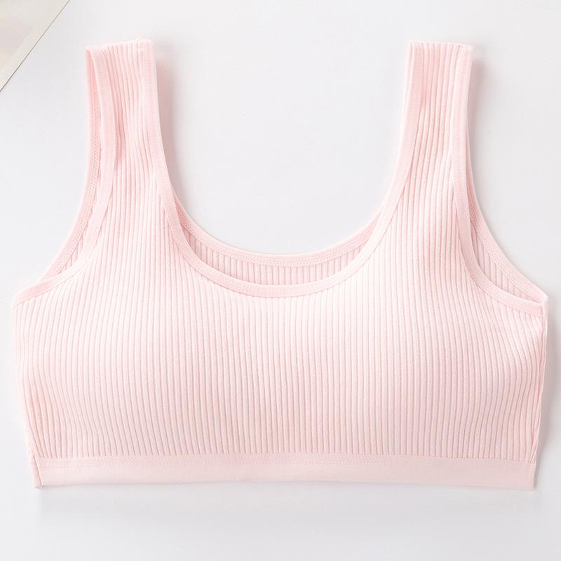 Teenage Girls' Cotton Sports Bra - Comfortable, Breathable, Anti-Protrusion