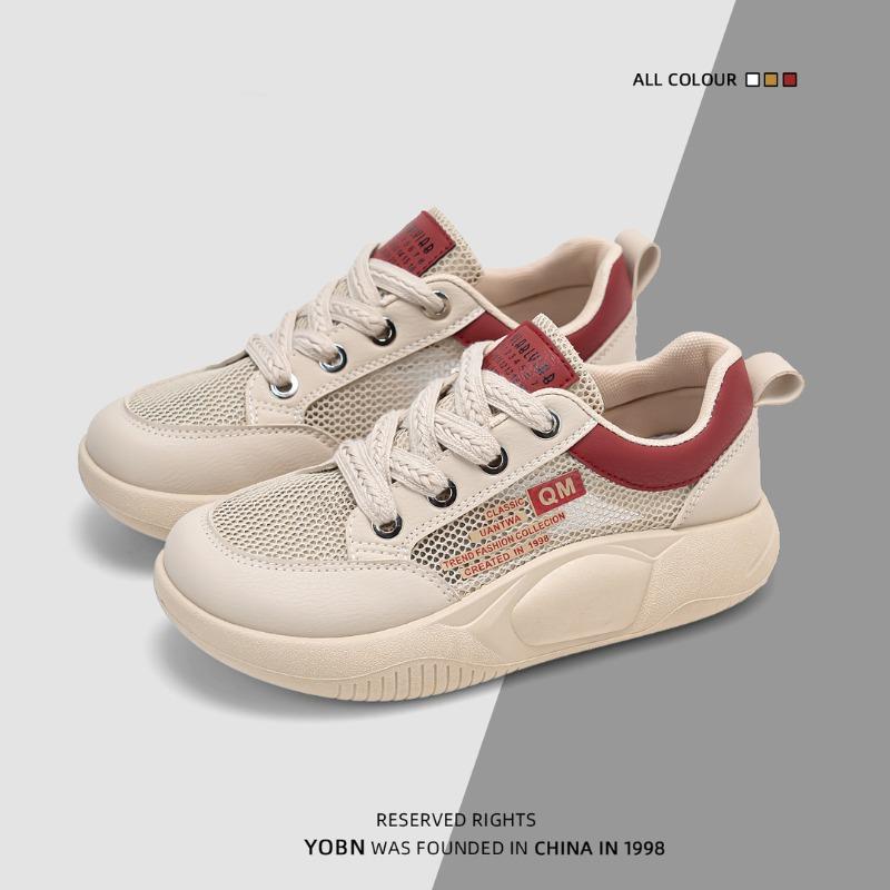 Spring Mesh Breathable Sports Shoes Soft Sole Comfortable Little White Shoes Versatile Student Single Shoes Thick Baseplate Shoes
