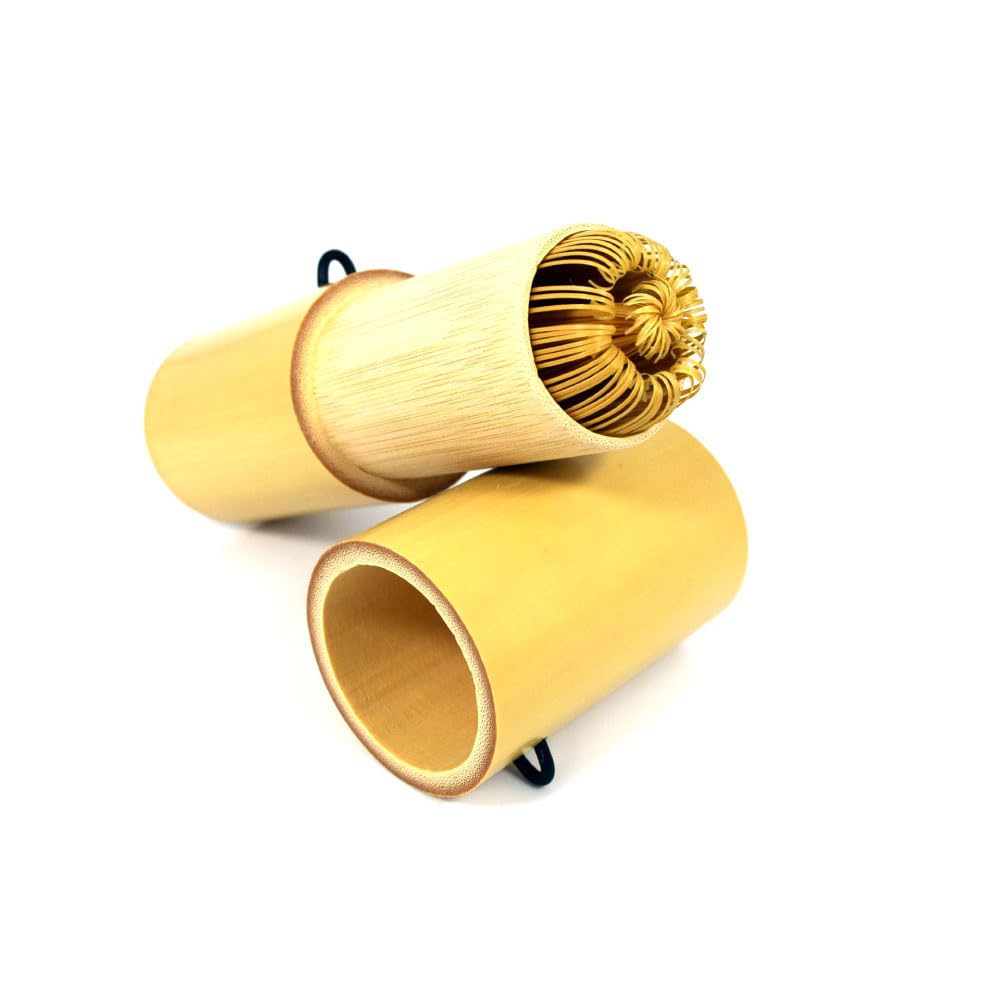 Tea Ceremony Set for Outdoor Use Whisk Case with Folding Tea Utensils 3-Piece (Bamboo Whisk, Lid, Scoop)