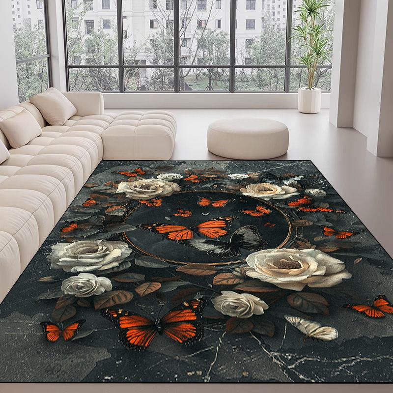 Tappeti Stile Europeo Lusso Leggero Decorazione Soggiorno Tappeto Floreale Area Divano Salotto Tappetino Pavimento Camera da Letto Cabina Armadio Tappeto Morbido