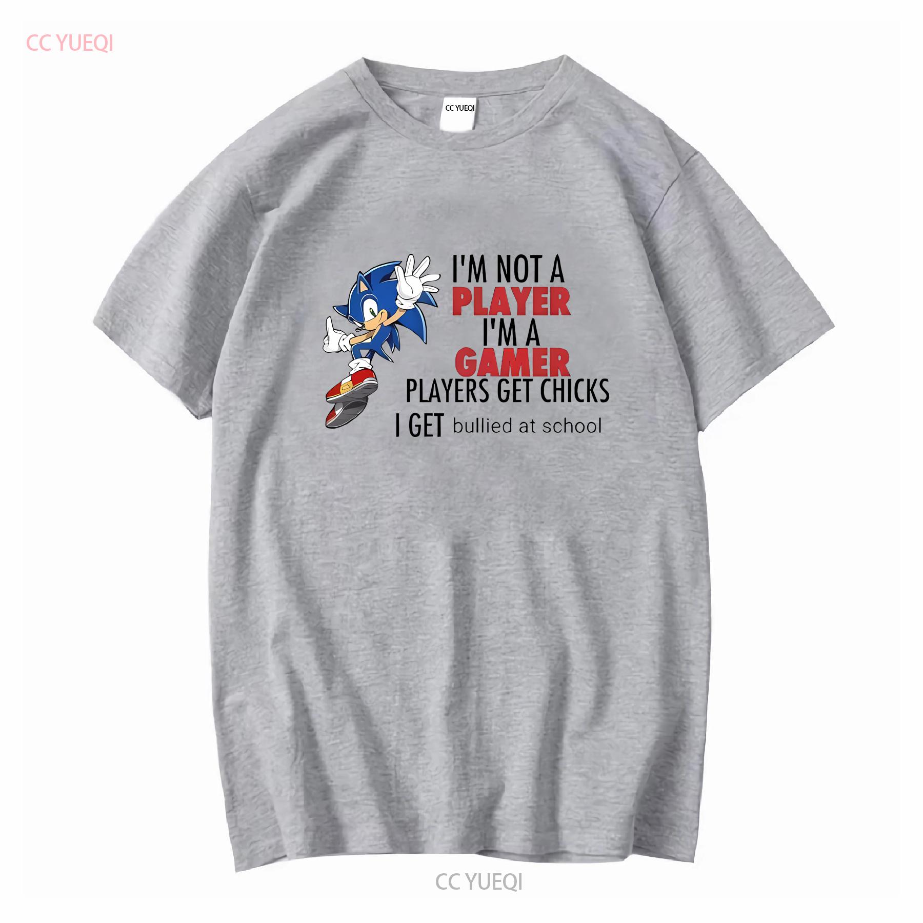 

Im Not A Player Gamer Players Get Chicks I Bullied At School Meme shirt Funny T long or short sleeves vintage Washed fashion S