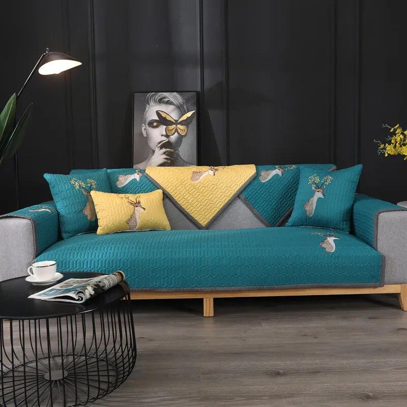 

Хлопковая подушка для дивана, универсальный нескользящий коврик на четыре сезона, простой чехол для дивана в скандинавском стиле, универсальный чехол на сиденье, тканевое полотенце на спинку 70x70cm 1pcs