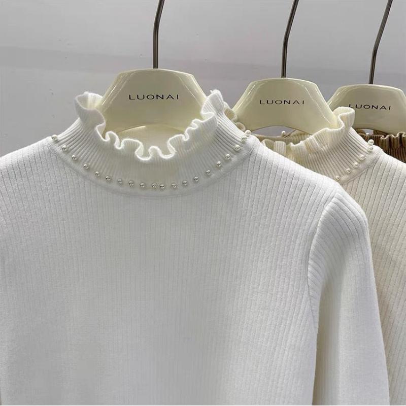 Damen Rollkragenpullover Kaschmir Strickpullover Samtgefüttert Warm Damen Pullover Herbst Winter Damenpullover