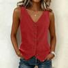Women’s Fashion Sleeveless Vest Top Button Down Fitted Casual Lightweight Blouse for Daily Wear Office and Travel