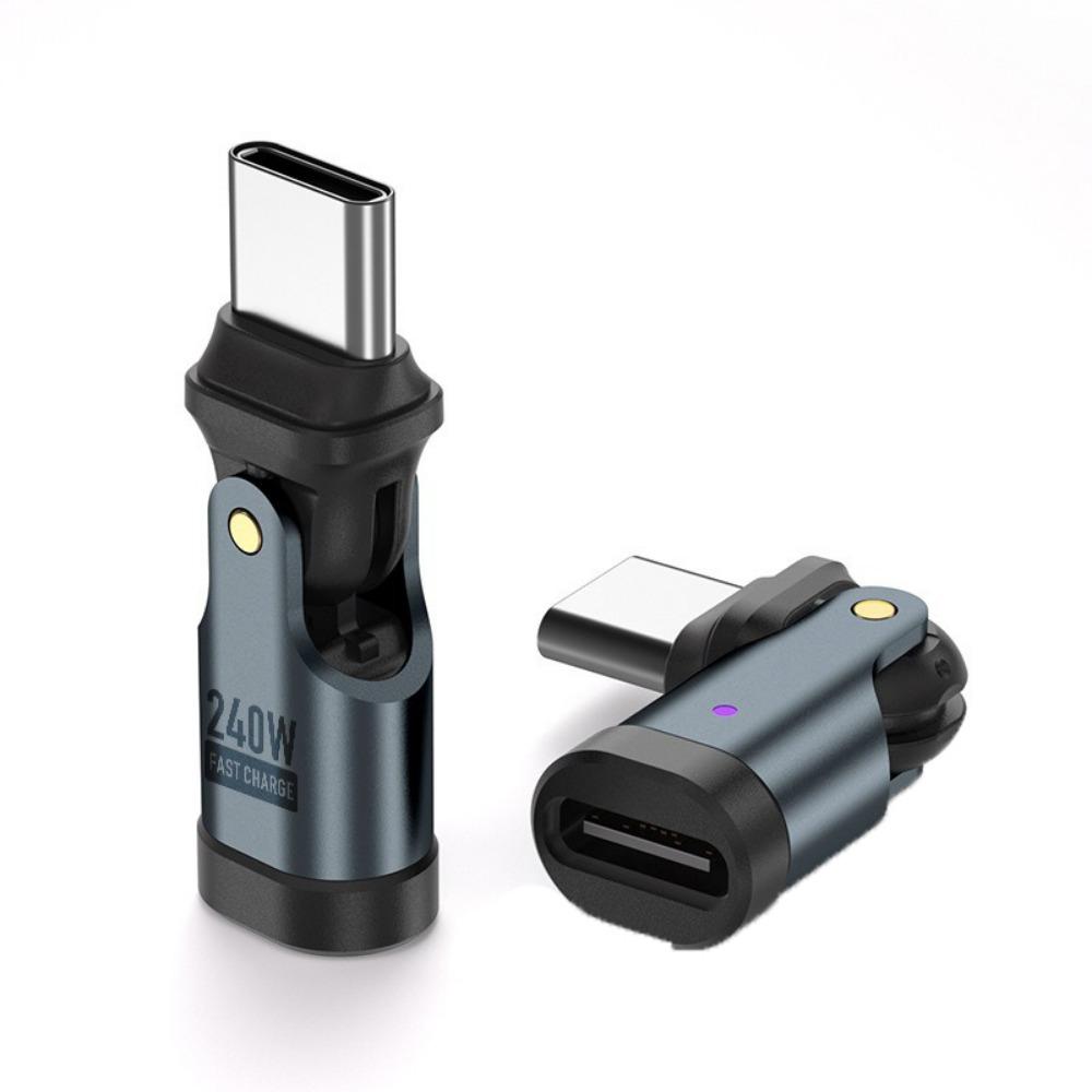 

Переходник USB-C на USB-C USBC для зарядки 180 градусов Адаптер USB-A гнездо Мобильный телефон серый