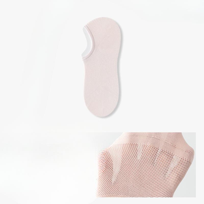 Female Summer Thin Mesh Cotton Antibacterial Antiodor Shallow Mouth Invisible Heel Socks