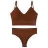 2Pcs Underwear Set Bra Set Women Panties Sexy G-String Seamless Bralette Female Wire Free Bra Sexy Panty Set Lingerie Soft Tank Crop Top Sleeping Bra