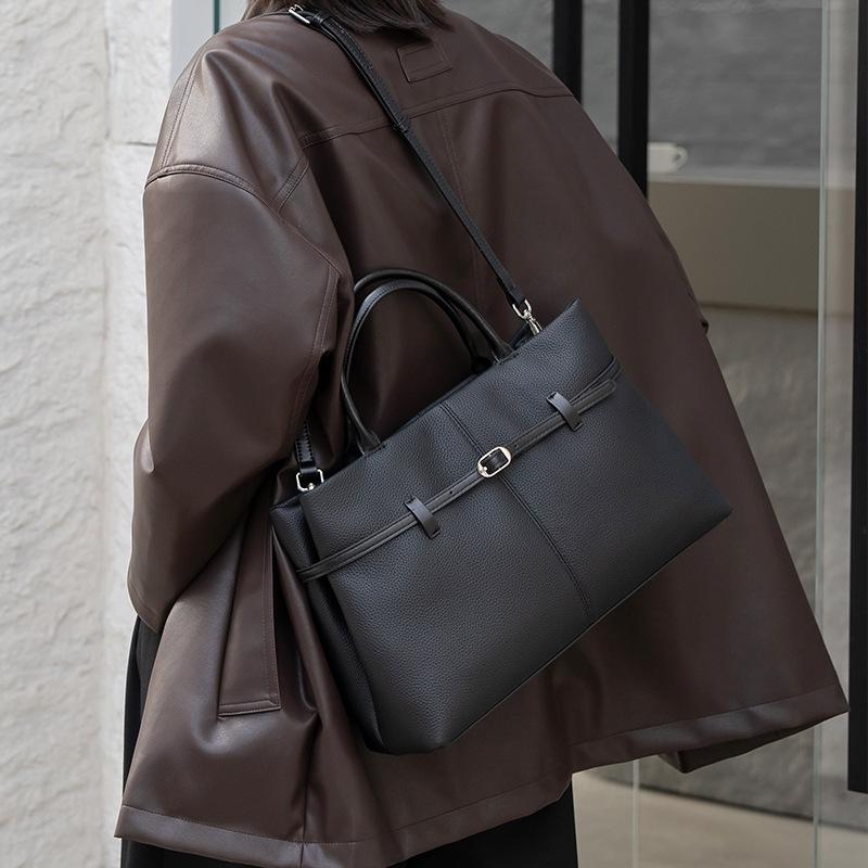 Retro Genuine Leather Women's Bag New Large Capacity Commuting Platinum Bag Women's Shoulder Bag Hand Tote Bag