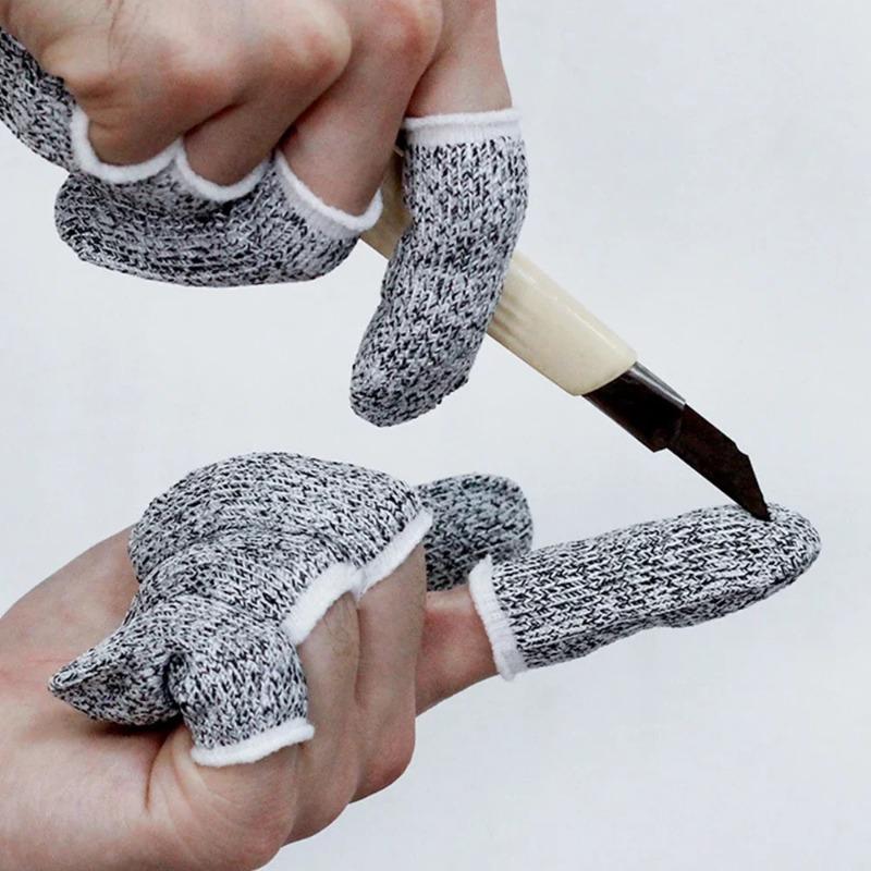 Schnittfester Fingerschutz Fingerprotektor Hülle 10 Stück 5-stufige Elastische Verschleißfeste Fingerlinge Fingerschutzhüllen