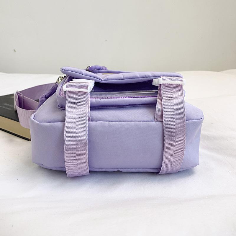 Cute College Style Girl Messenger Bag Japanese Ins Student Large Capacity Versatile Mailman Bag Transparent Pain Bag