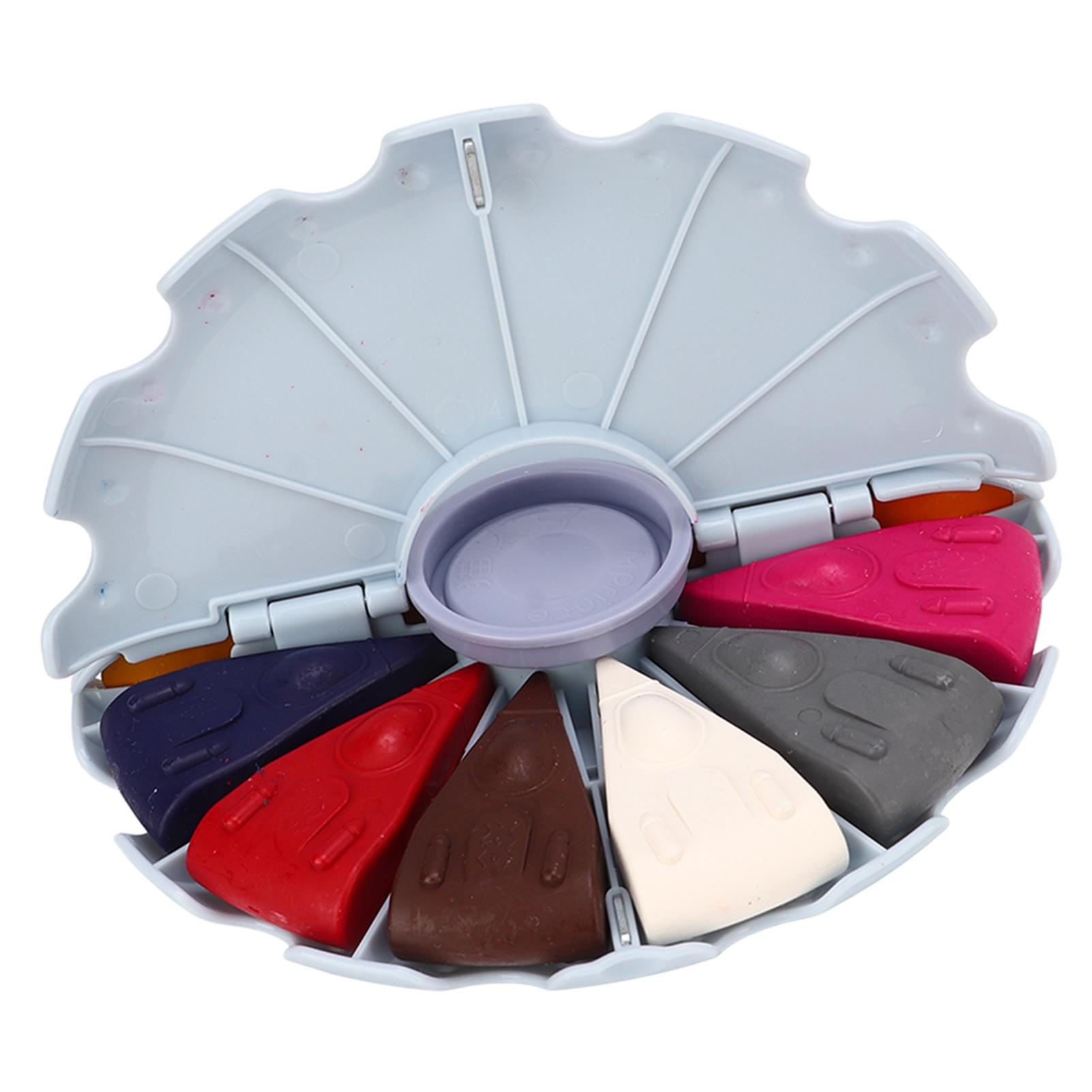 

Crayon Washable Rotatable Round Box Oil Pastel Set for Children Kindergarten 12 Colors Dark Blue темно-синий