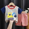 2025 Kids' Short Sleeve Summer Pajama Set - Boys and Girls Baby T-shirt and Shorts