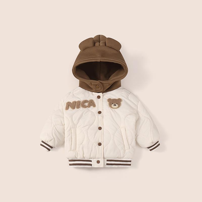 2026 Spring Baby Fleece-Lined Cotton Jacket - Machine Washable, Unisex One-Piece for Boys & Girls