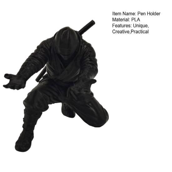 3D-gedruckter Ritter-Stifthalter Samurai Schreibtischdekoration PLA Krieger Skulptur Organizer für Büro Zuhause Einzigartiges Künstlerisches Geschenk für Berufstätige Sammler