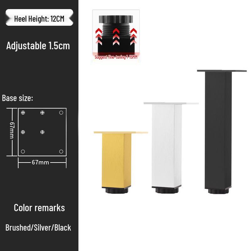 Adjustable Furniture Support Legs for Shelves, Cabinets, Sofas, TV Stands, Tables, Beds, Bedside Tables, and Shoe Cabinets.