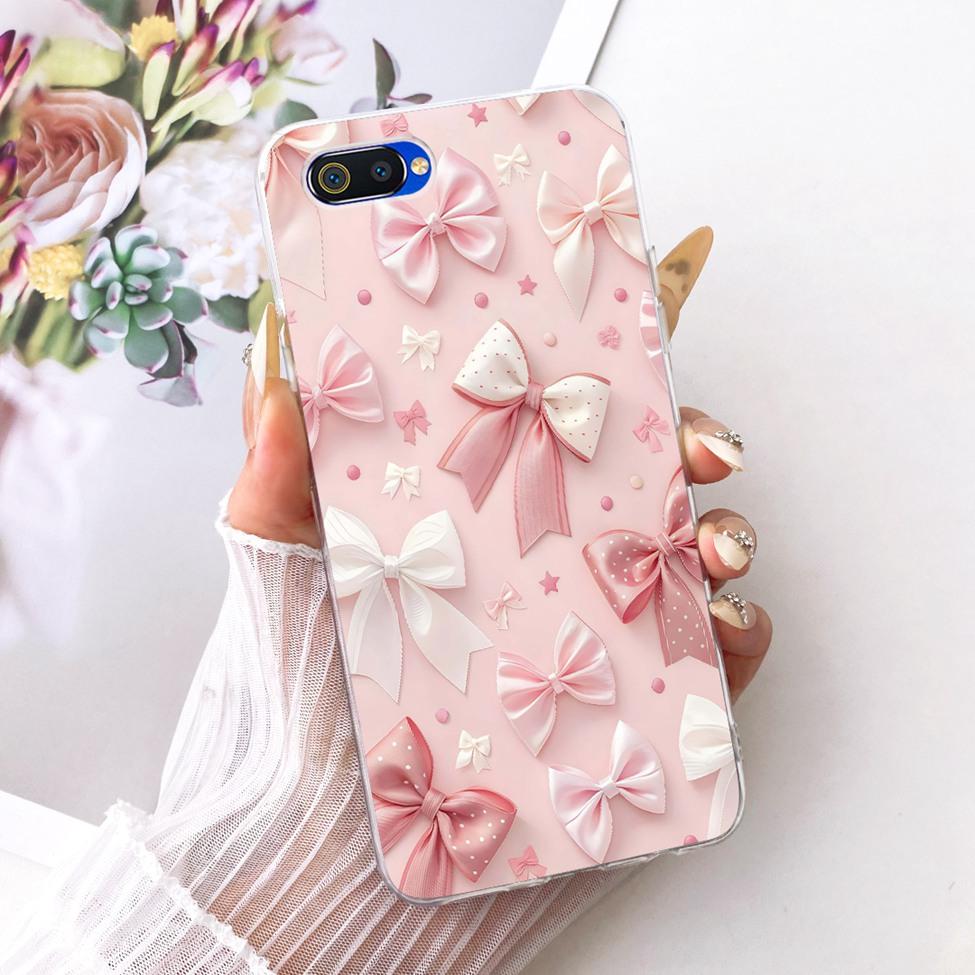 Transparent For Realme C2 Case Cover Cute Fashion Butterfly Funny Painted Casing For Realme RMX1941 RMX1945 RMX1943