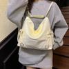 Women Y2k All-Match Shoulder Bag Large Capacity Versatile Handbag Solid Color Cute Tote Handbag Work Commute School Bag