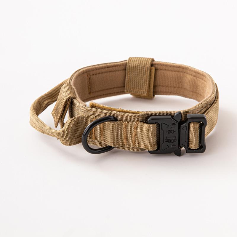 

Tactical Collar For Large Dogs Adjustable Retractable Leash Anti Burst Outdoor Training Nylon Dog Collar With Leash L