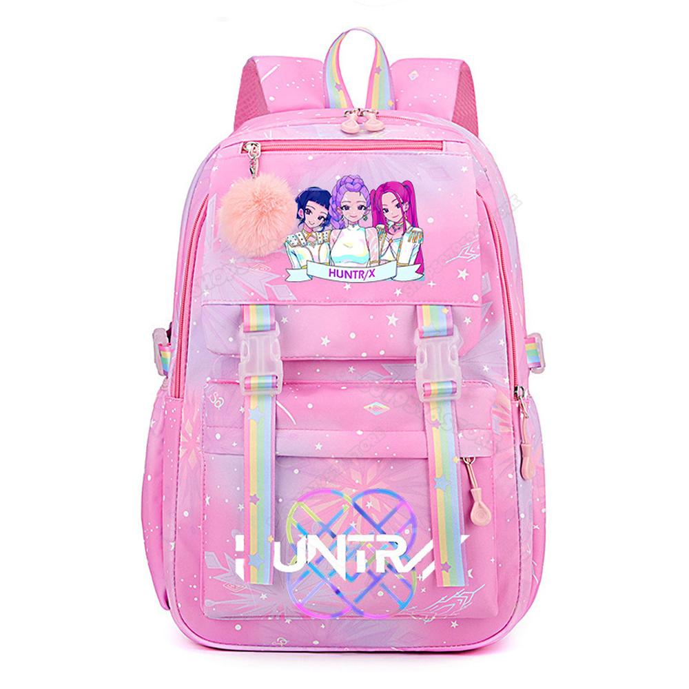 Anime KPop Demon Hunters Backpack, Stylish Large Capacity Cartoon Character Pattern Shoulder Bag, Children's Birthday Gift