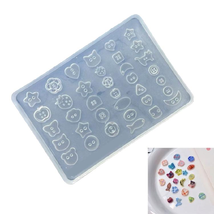 Professional Silicone Nail Mould Set With Detail Button Pattern for Personalize Nail Accessories