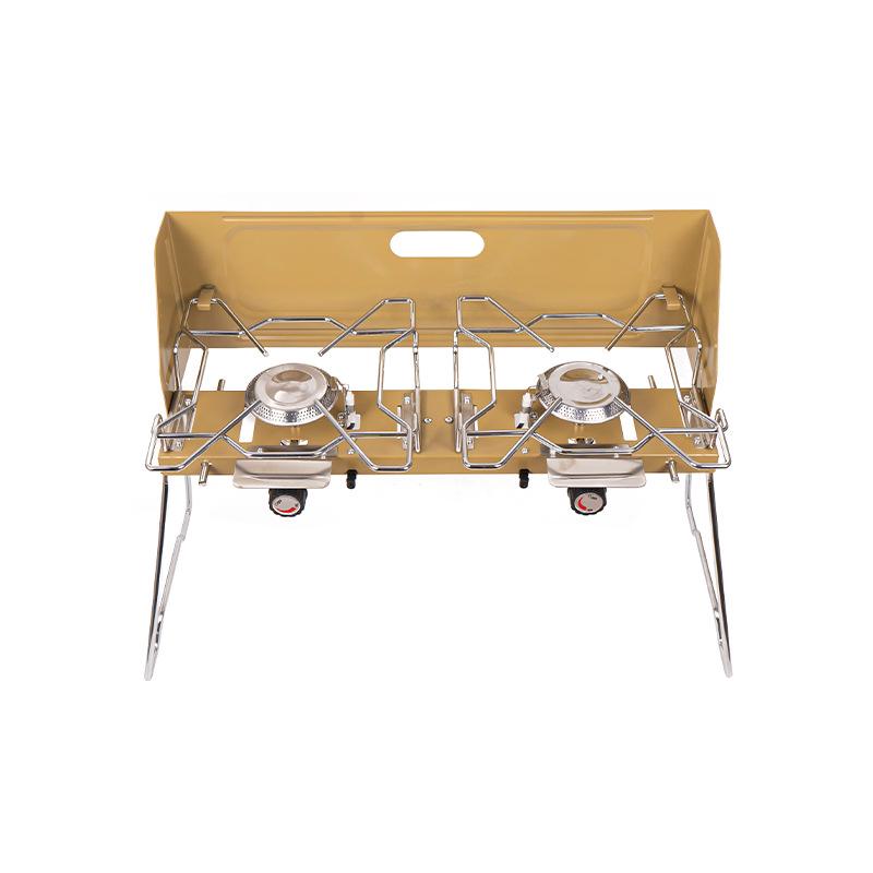 Outdoor Camping Double-Burner Gas Stove for Car Self-Driving