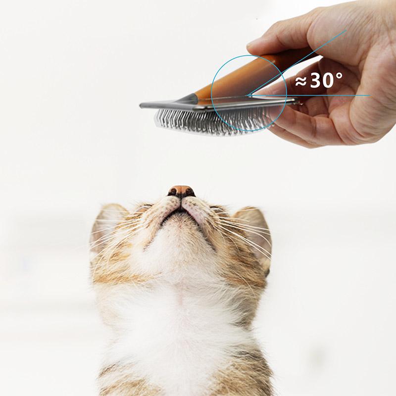 Dog Comb Solid Wood Brush Pet Hair Remover Dog Grooming Brush Cat Hair Knot Combs Comfortable Handle Dogs Comb Pet Accessories