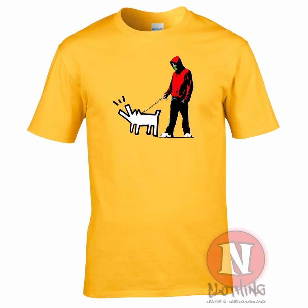 Banksy Harings Dog TShirt Street Art Graffiti Design Print Exclusive