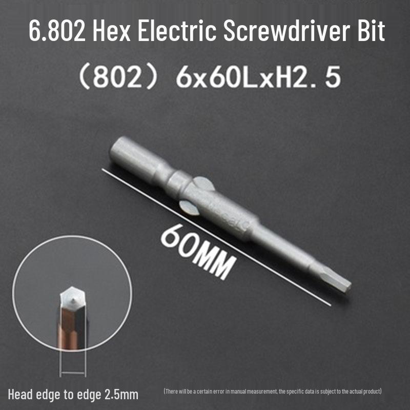 Extended Hexagonal S2 Steel Electric Screwdriver Bit with 5mm/6mm Shank
