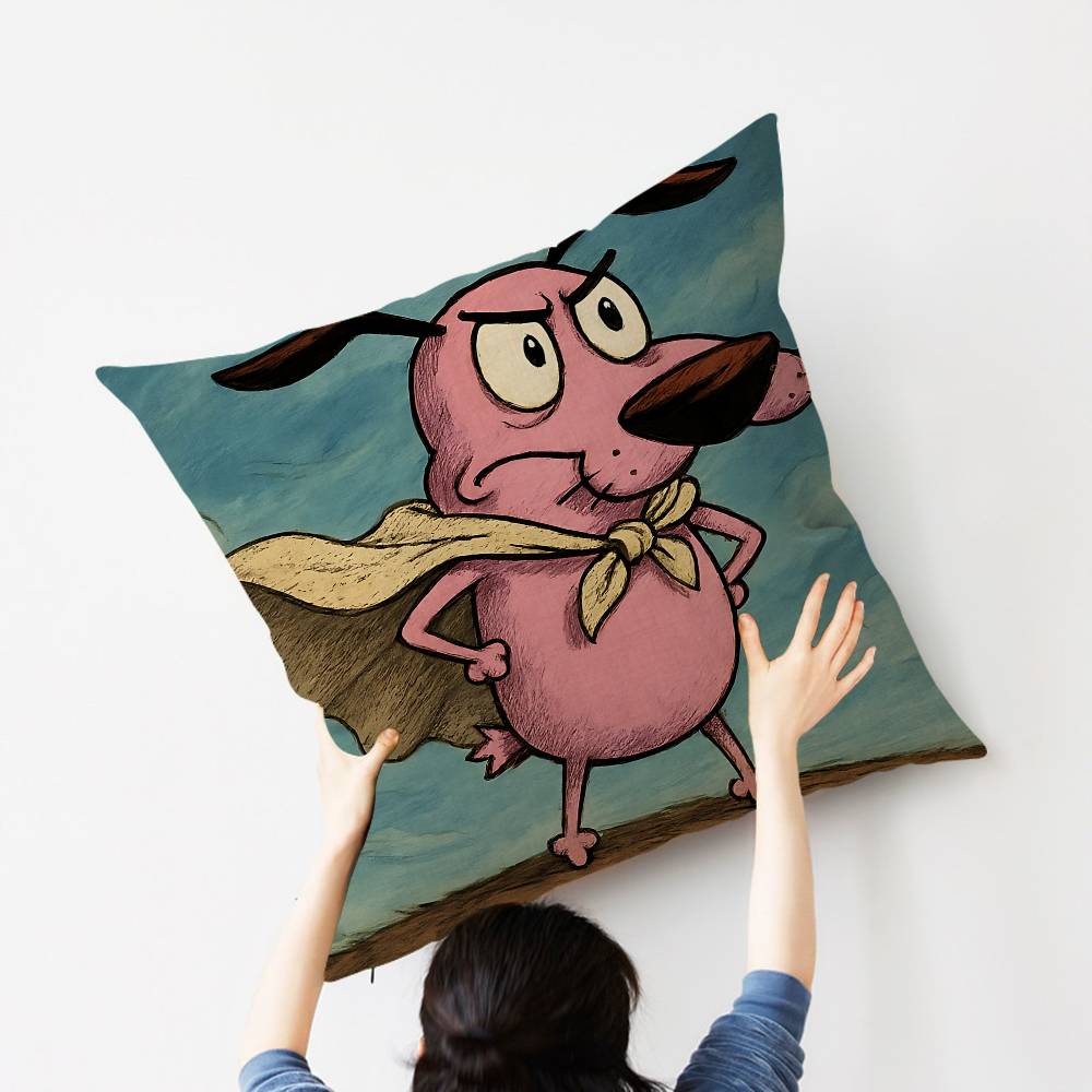 Cartoons C-Courage The Cowardly Dog Cushion Cover Decorative Pillow Sofa Home Decor Case Pillow Cases
