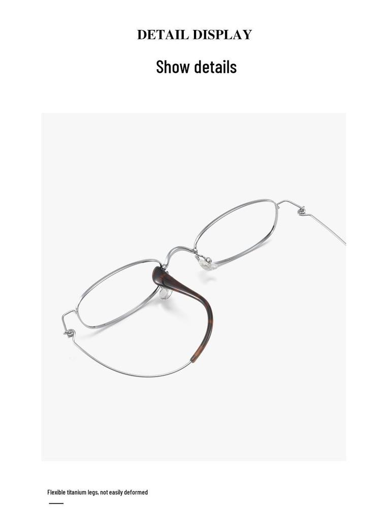 Udia Ultralight Titanium Oval Eyeglass Frame 49 - Screwless Myopia Glasses for Women