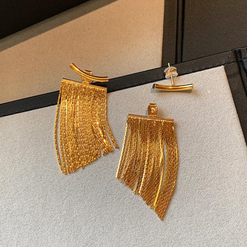 Silver Needle Geometric Openwork Round Pendant Earrings with European and American Exaggerated Style for Women.