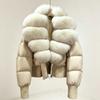 European and American natural real fox fur collar white duck down jacket women's short foreign style fashionable versatile warm jacket