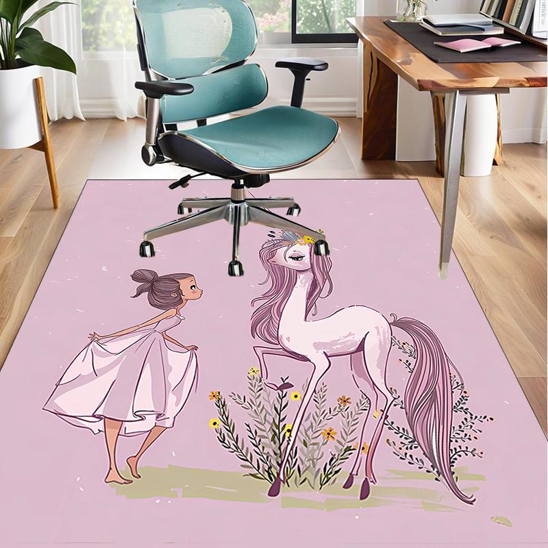 Dancing Ballerina In Pink Office Rug Chair Mat, Entryway Carpet, Suitable for Front Door, Bedroom, Living Room, Desk, Holiday Gift
