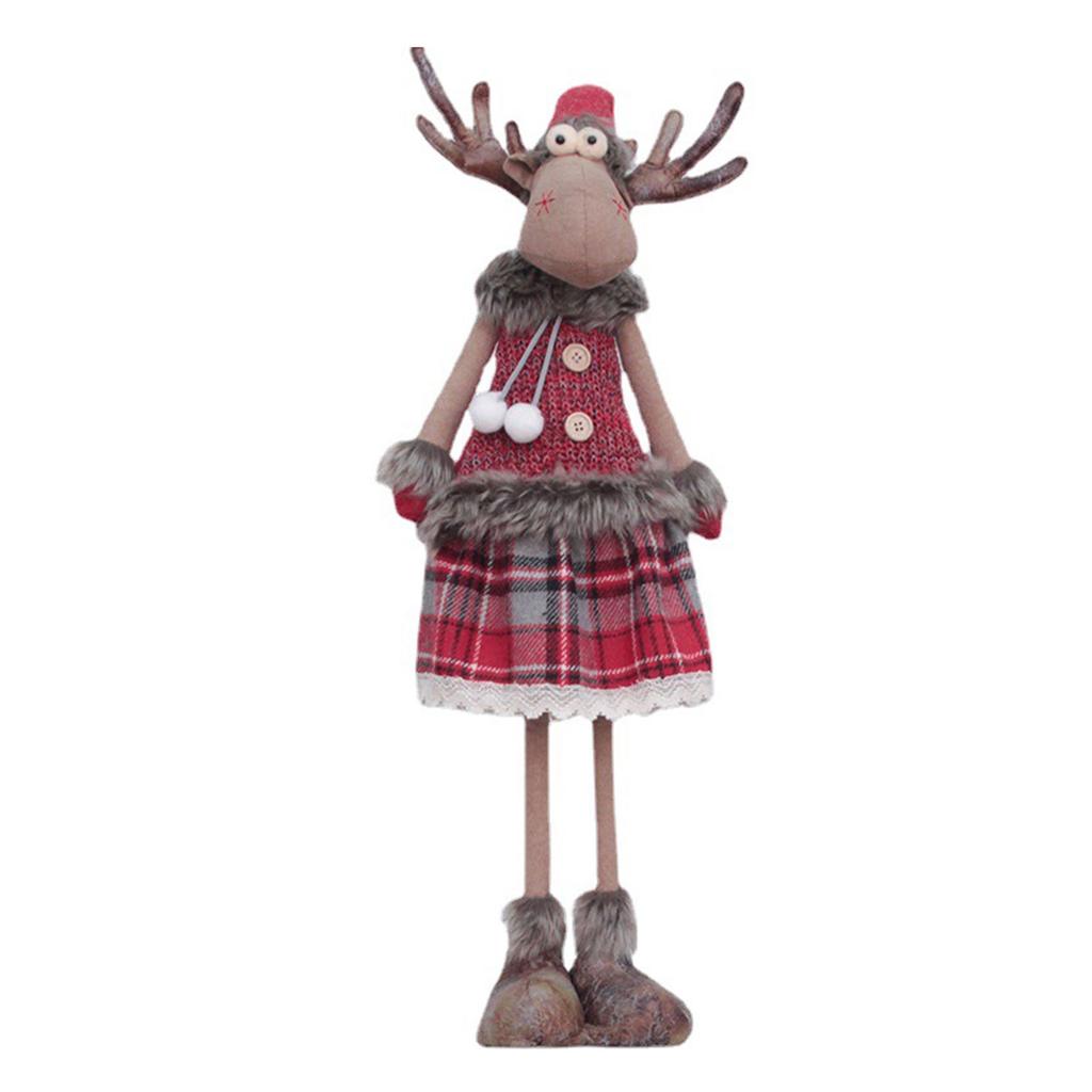 Christmas Ornaments Xmas Long Stretchable Leg Reindeer Plush for Doll Gifts