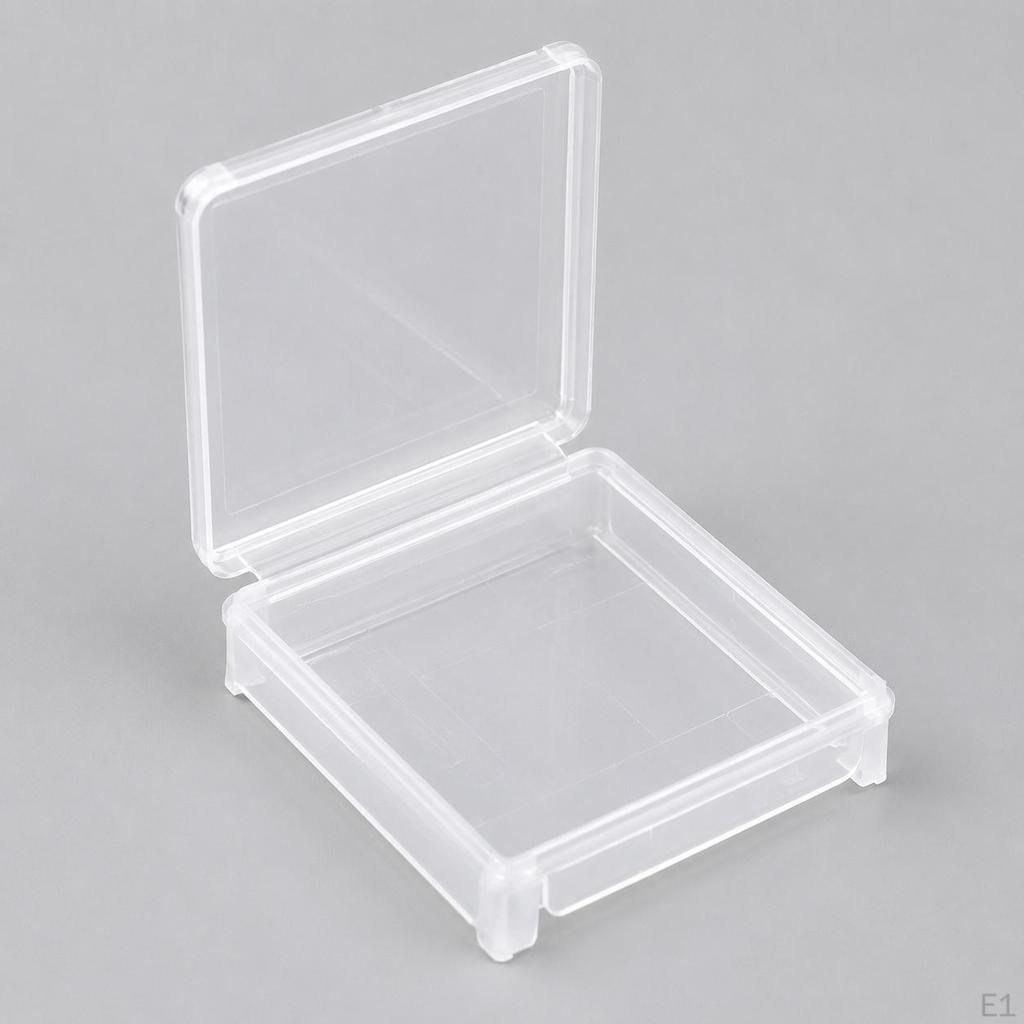 Clear Synthetic Material Craft Storage for Beads, Stackable Small Containers with Hinged Lid,
