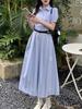 (original Practice + Belt) French Temperament Shirt Long Skirt New Women's Summer Feeling Is Popular This Year