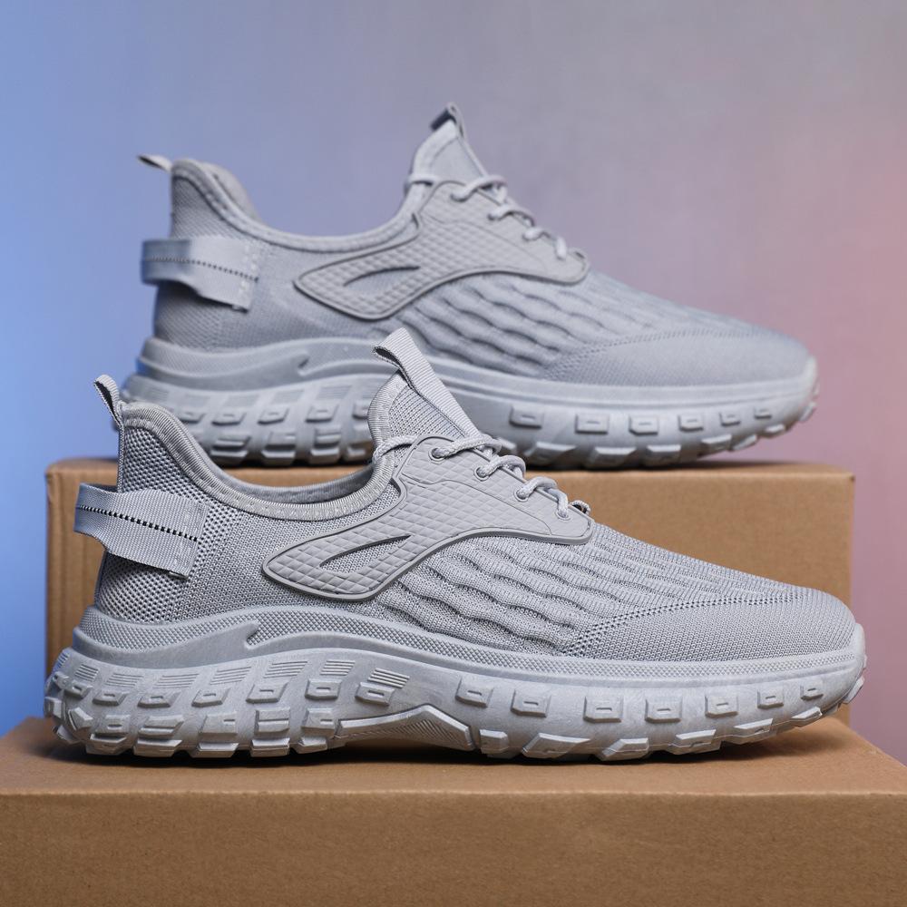 Spring New Fly-woven Trend Coconut Shoes Platform Dad Shoes Casual Running Breathable Versatile Lightweight Men's Shoes