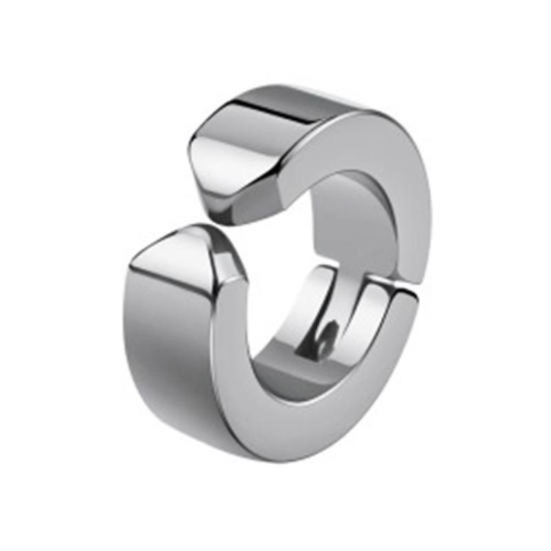 1Pc Fashion Men's Titanium Steel Clip No Piercing Hoop Earring Cross Jewelry