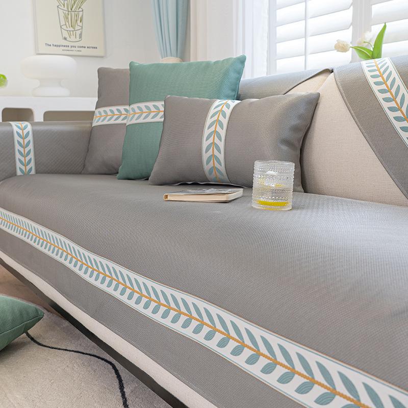Ice Silk Sofa Cushion, Summer Mat, Non-Slip Seat Cushion, Advanced Sense  New Cream Wind Sofa Cover Cover Cloth