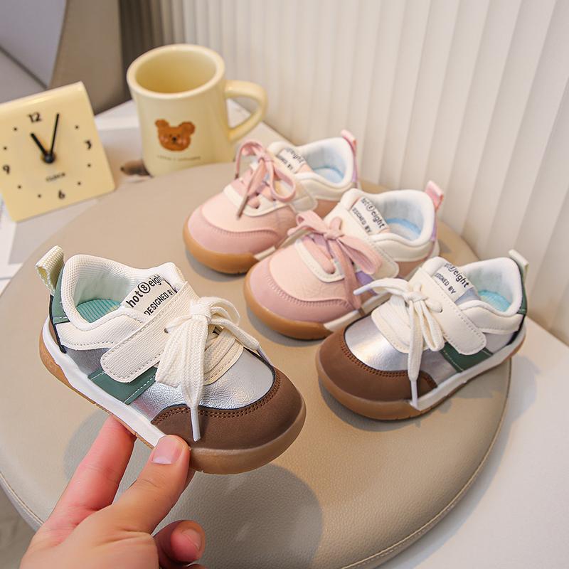 Baby Casual Shoes Soft Sole Non-slip Kids Walking Shoes Hook&loop 2025 New Fashion Boys Girls Flat Shoes Versatile Size 17-27