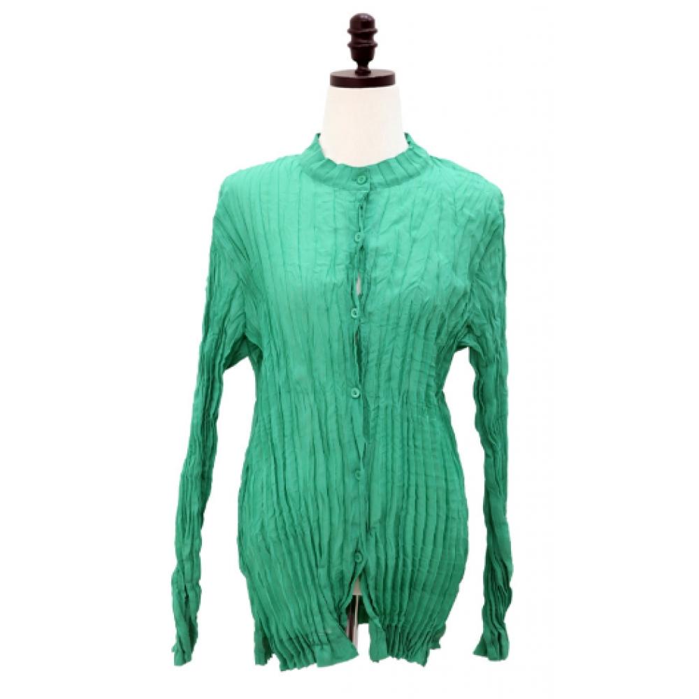 Shiz Madam Women Natural Pleats China Long Shirt T57492
