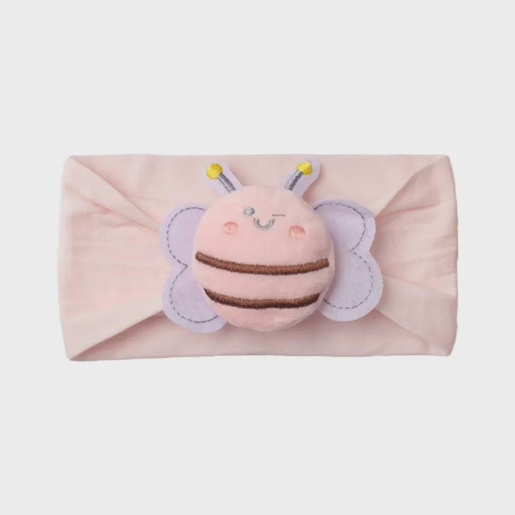 New Baby Nylon Headband: Solid Color Bee Design for Cute Girls