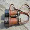 Viktorianisches Marine-Fernglas aus Leder und Messing, Seemannsinstrument, London, 1915