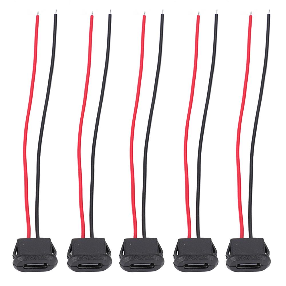 Type-C 2 Pins Waterproof USB Connector Oval Socket Female Plug Fast Charging with Wire Cable DIY Car Power Charger Adapter Plug