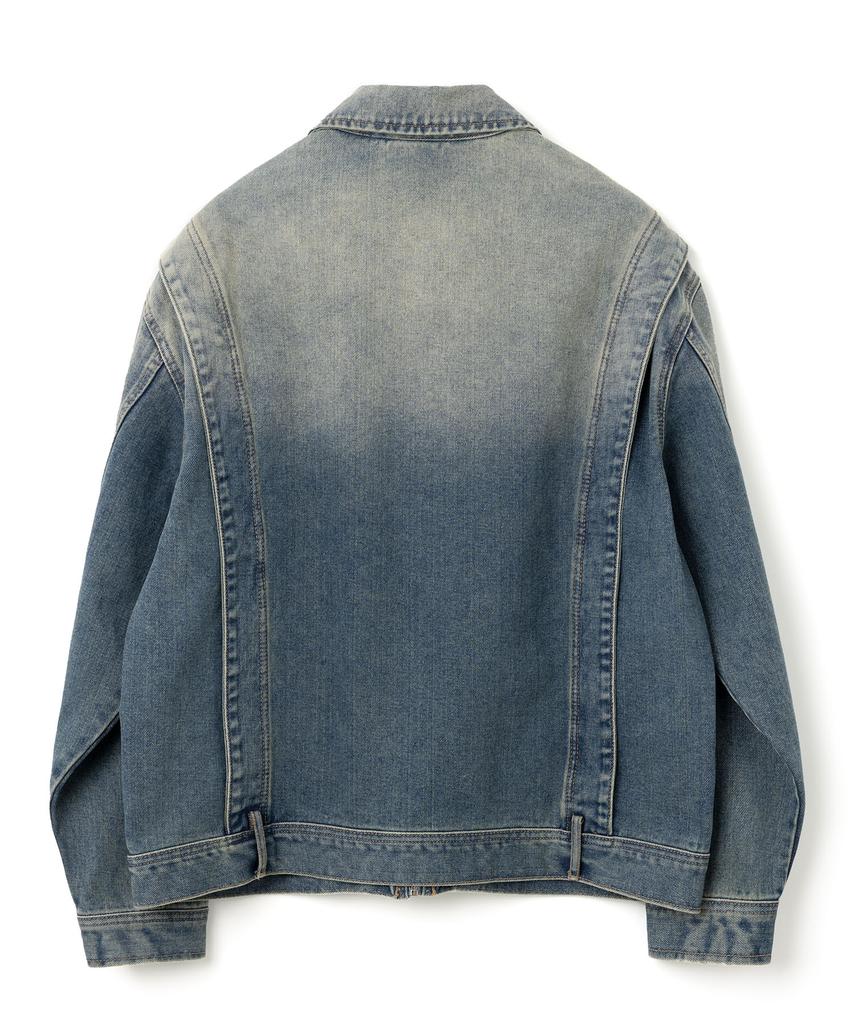 Millo Archive Back Pleated Denim Jacket [Fade Blue]
